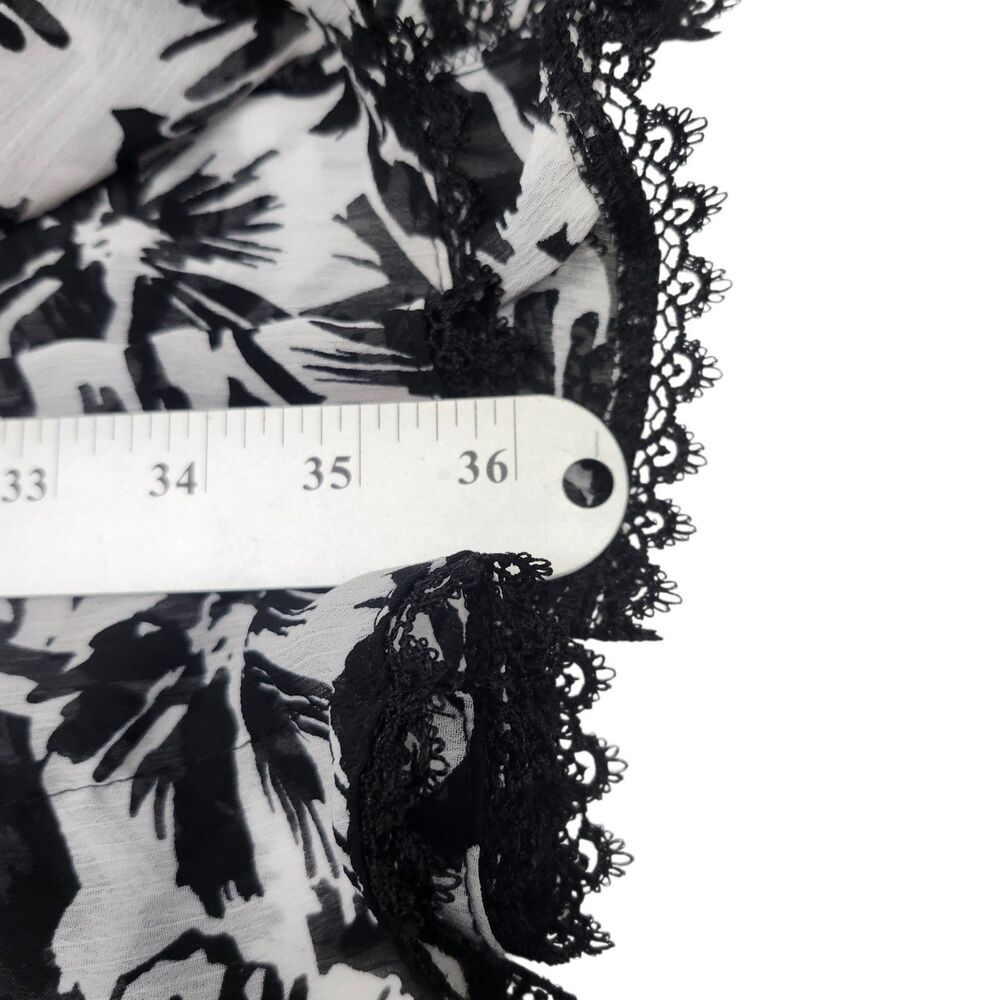 Time and True Swim Cover-up Womens 3XL Black White Floral Sheer Dolman Sleeves - Picture 10 of 10